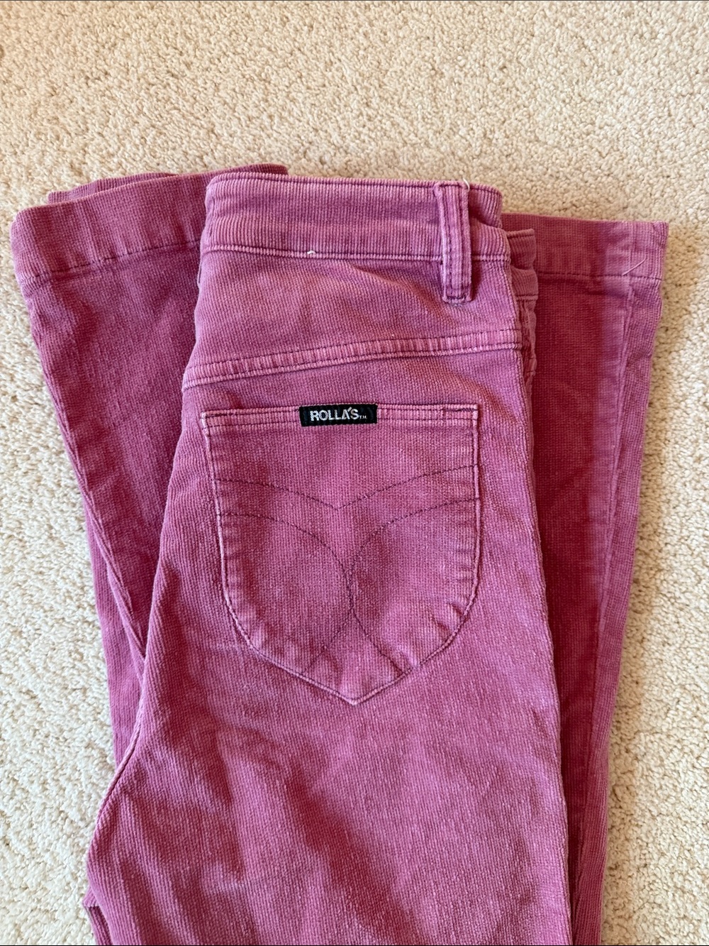ROLLA'S Rose Pink Corduroy Wide-Leg Jeans